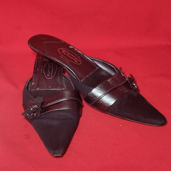 Talbot Black Pumps Low Heel Mules 5 1/2 M - Picture 6 of 13